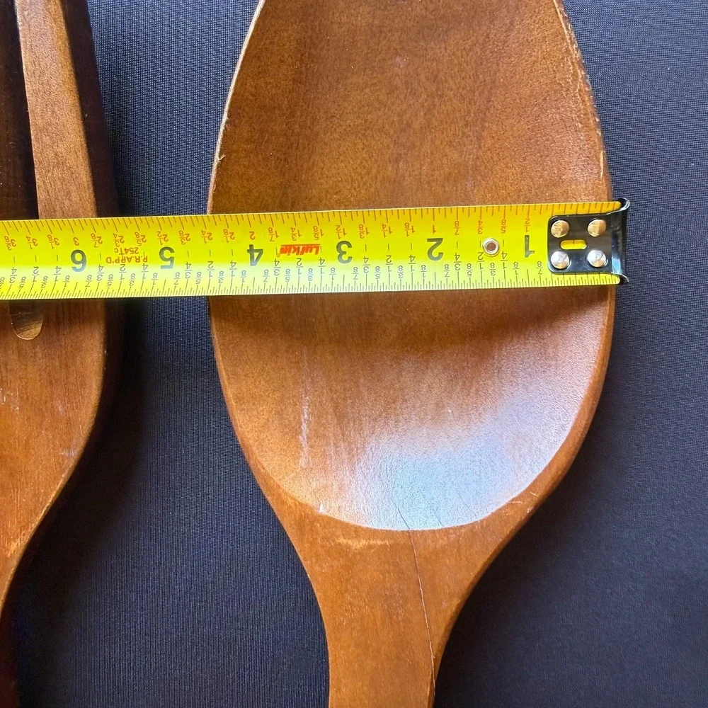 VTG Extra Large Wood Fork Spoon Carved Tiki Totem Mid Century Decor Kitchen 22